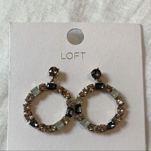 Loft Dangle Jeweled Earrings, NWT